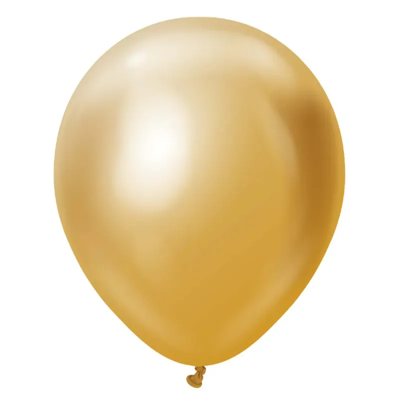 Kalisan Latex Balloon Mirror Gold 18in- 25 pieces