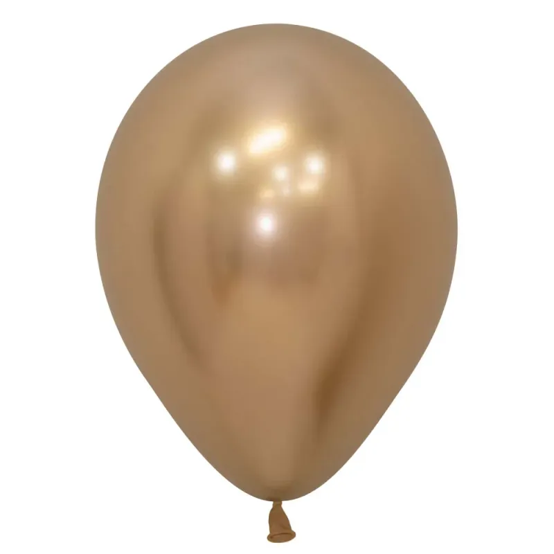 Sempertex Latex Balloon Gold Reflex Round 5in - 100 pieces