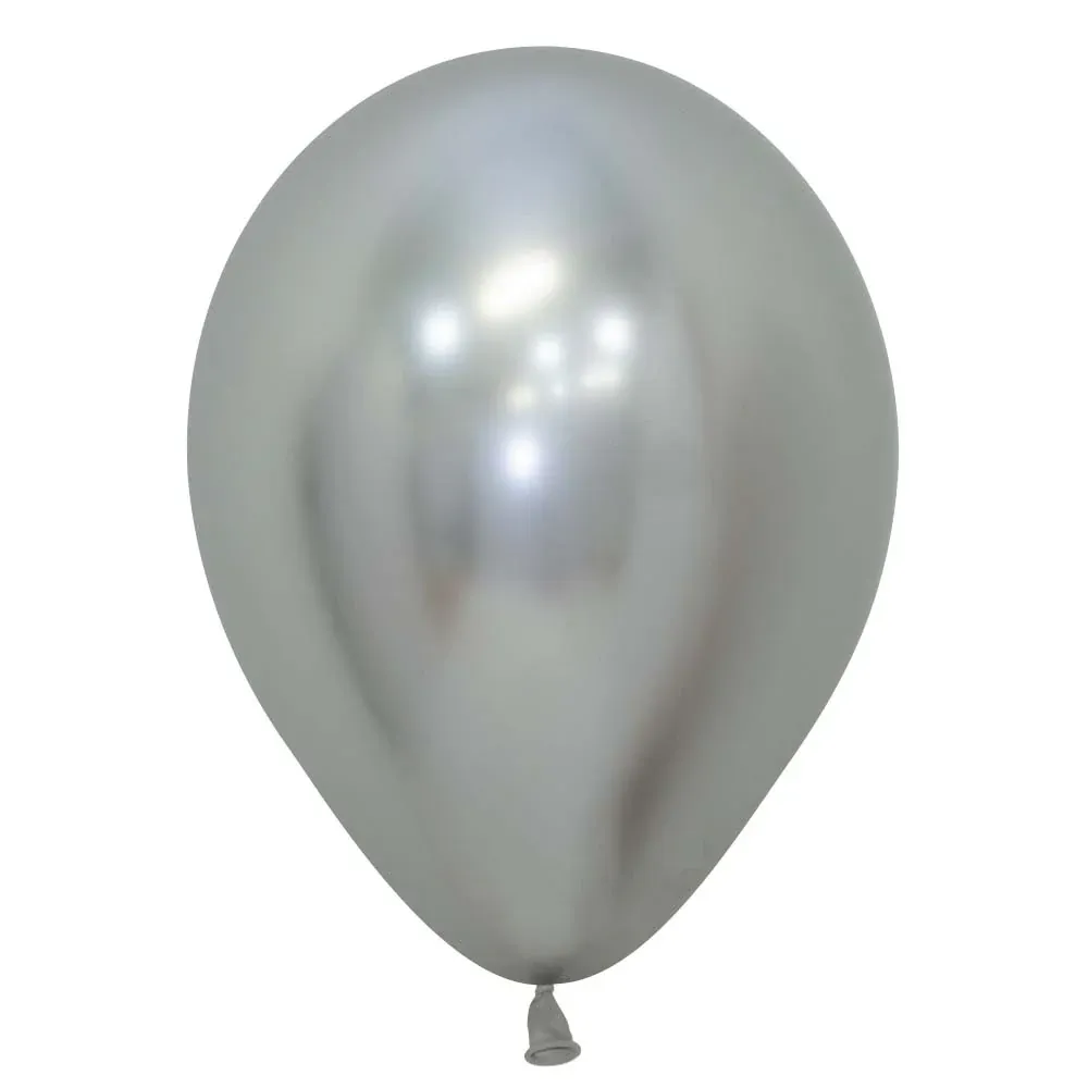 Sempertex Latex Balloon Silver Reflex Round 11in - 50 pieces