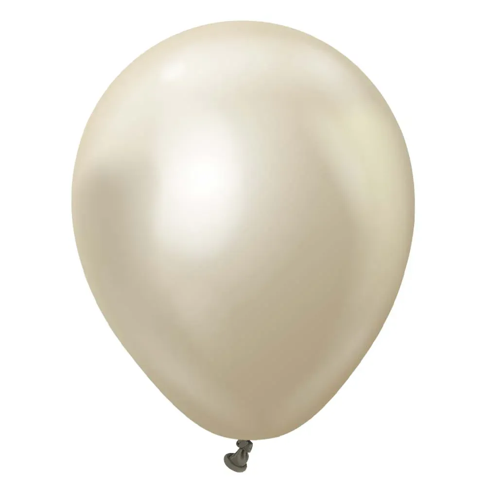 Kalisan Latex Balloon Mirror White Gold 5in- 50 pieces