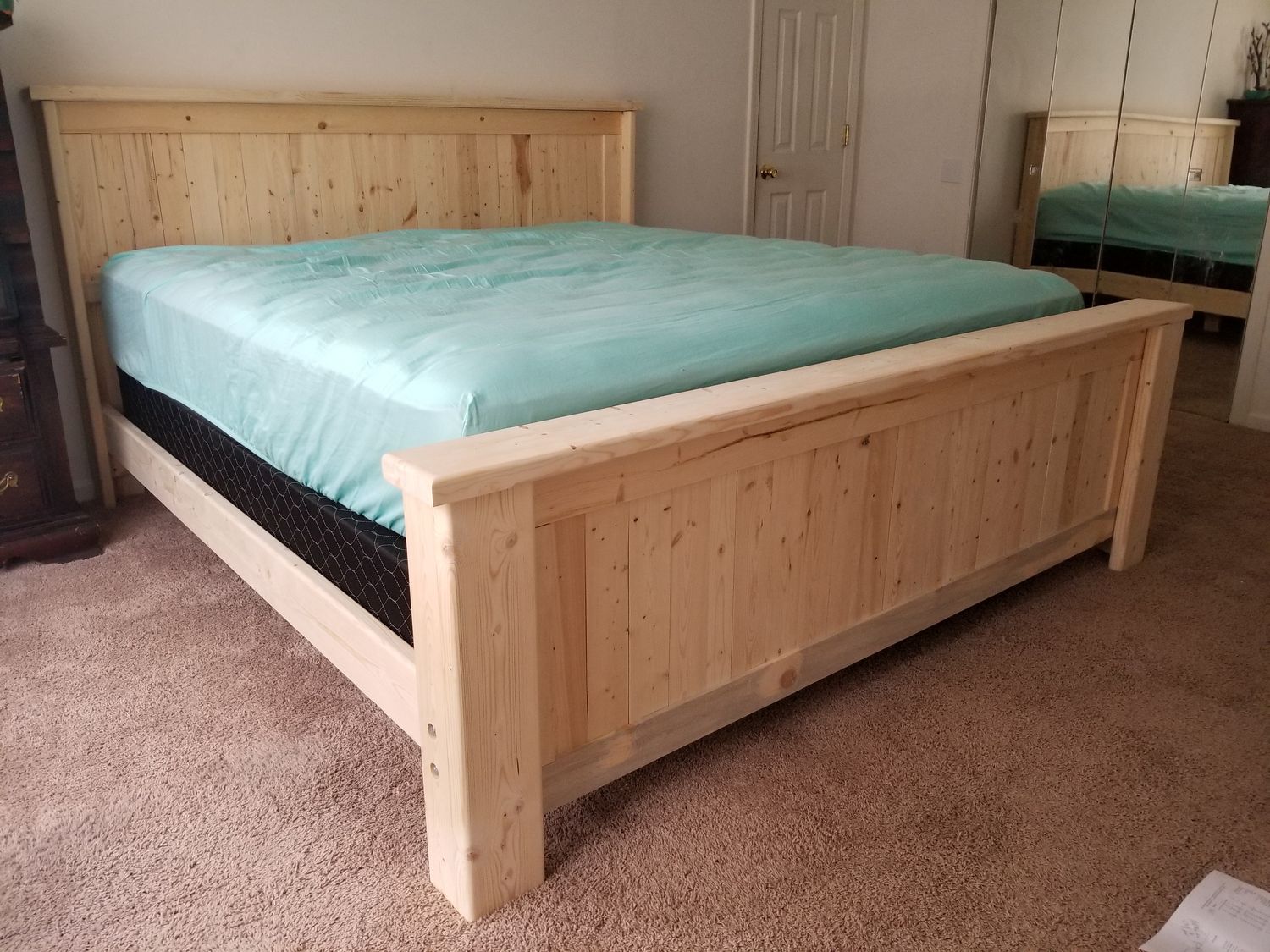 Farmhouse Style Bed, Color: Unfinished, Size: Twin