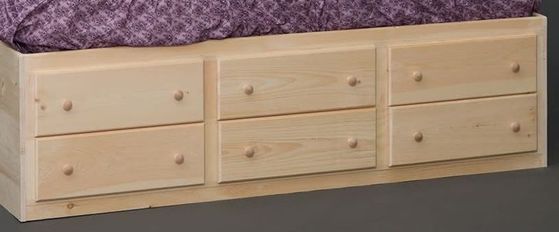 Captain&#39;s Drawers: 6 drawer storage unfinished (6 drawers on 1 side)