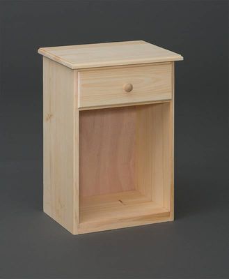 Simple Pine 1-Drawer Nightstand - Unfinished