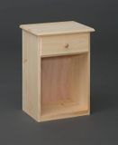 Simple Pine 1-Drawer Nightstand - Unfinished