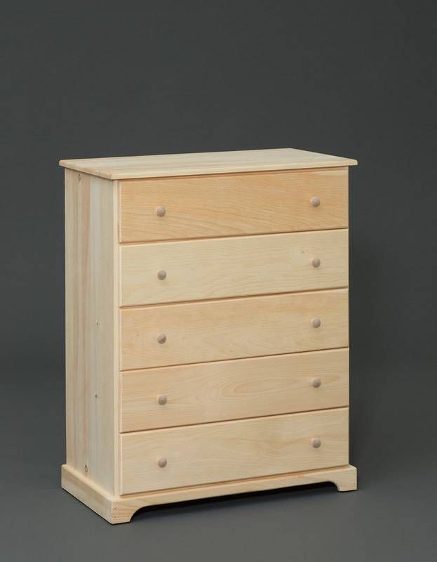 Valley Pine 5-Drawer Large Chest - Unfinished