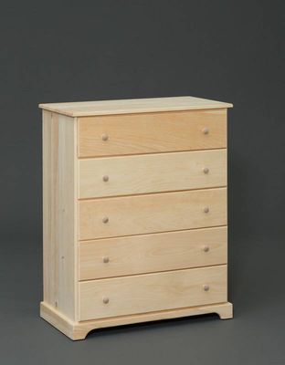 Valley Pine 5-Drawer Large Chest - Unfinished