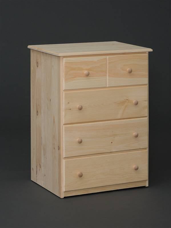 Simple Pine 4-Drawer Small Chest - Unfinished