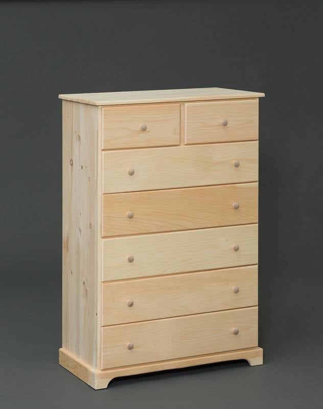 Valley Pine 7-Drawer Chest - Unfinished