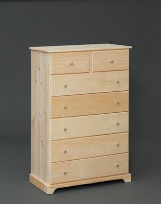 Valley Pine 7-Drawer Chest - Unfinished