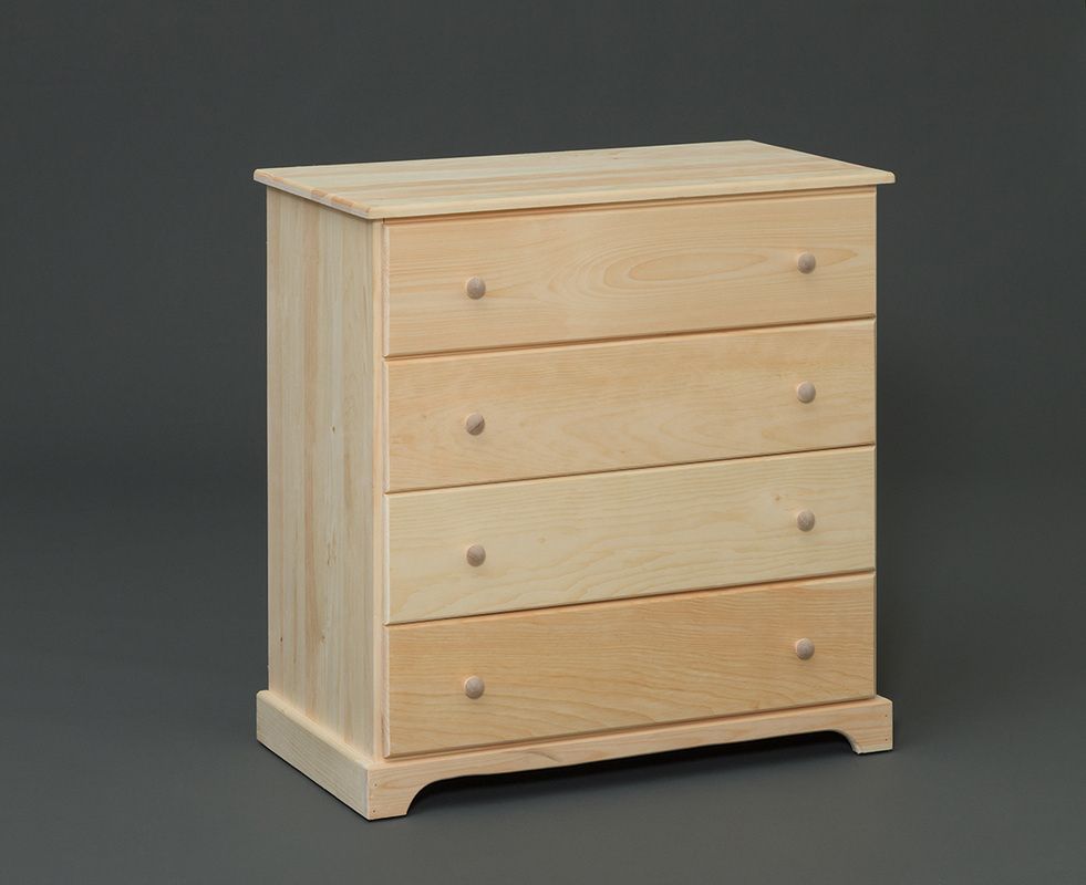 Simple Pine 4-Drawer Small Chest - w/ Stock Finish