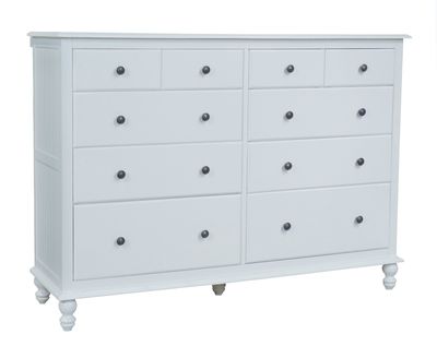 Cottage 10-Drawer Dresser w/ Bright White finish