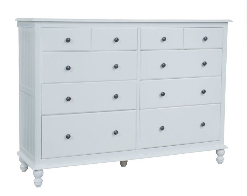 Cottage 10-Drawer Dresser w/ Bright White finish