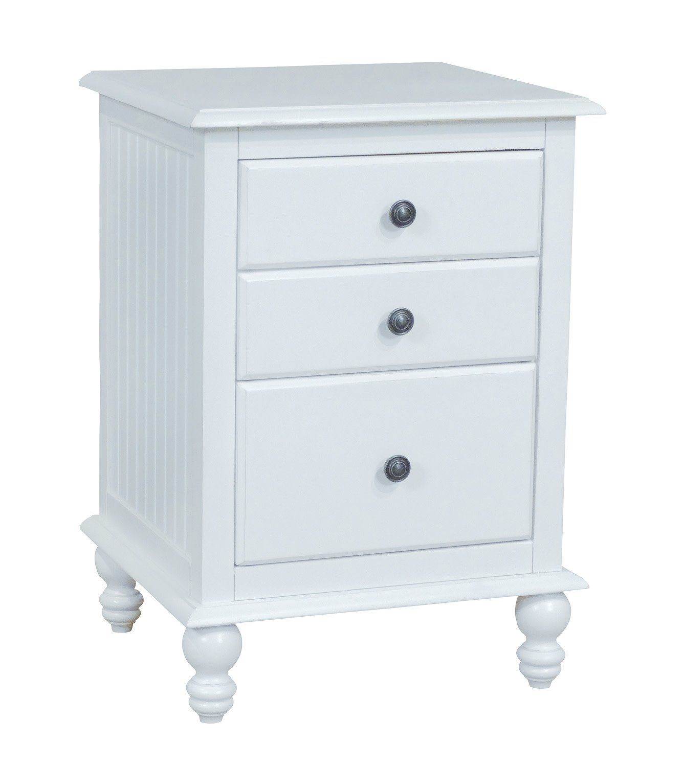 Cottage 3 Drawer Nightstand - w/ Bright White Finish