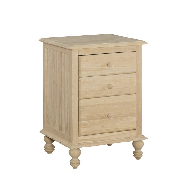Cottage 3 Drawer Nightstand - Unfinished