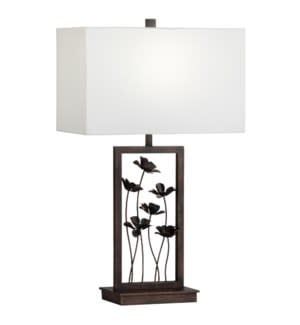 Floral Metal Table Lamp w/ Shade &quot;30.75&quot;