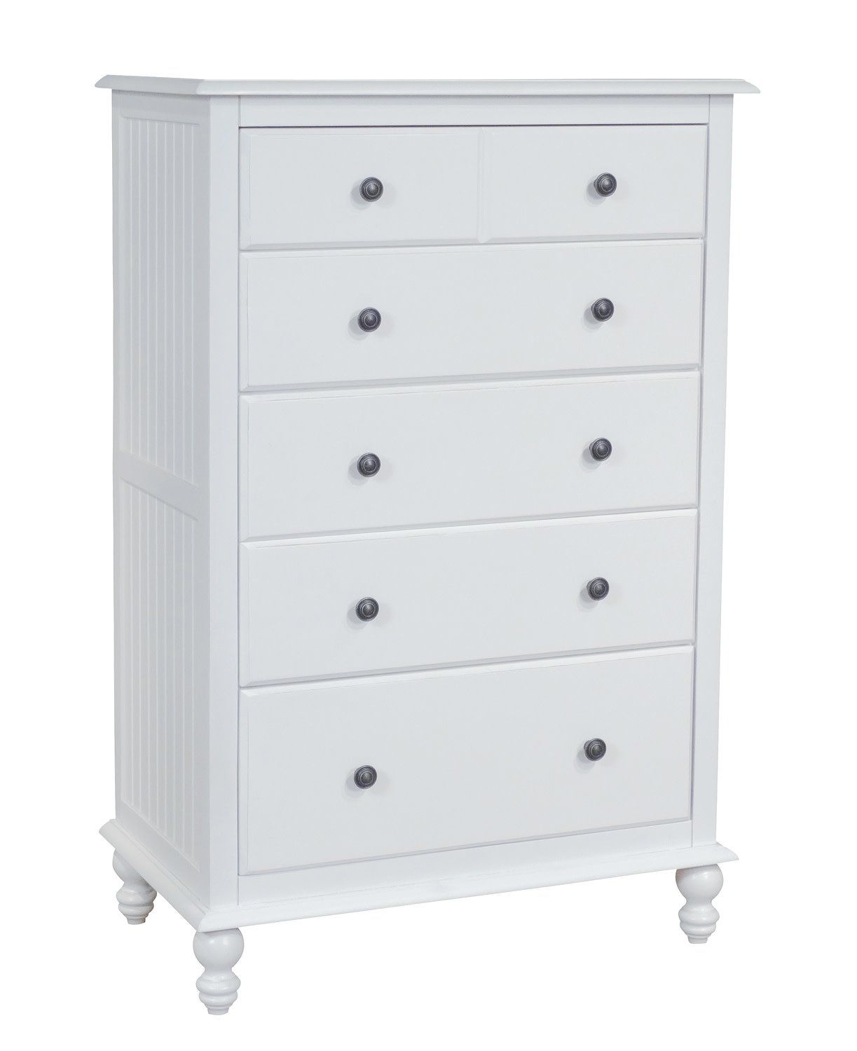 Cottage 5 Drawer Chest W/ Bright White Finish