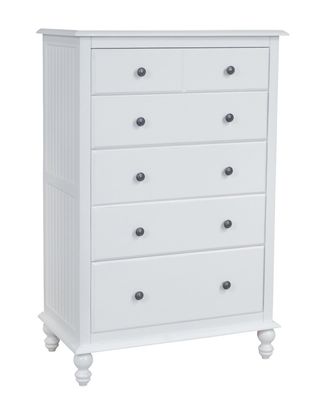 Cottage 5 Drawer Chest W/ Bright White Finish