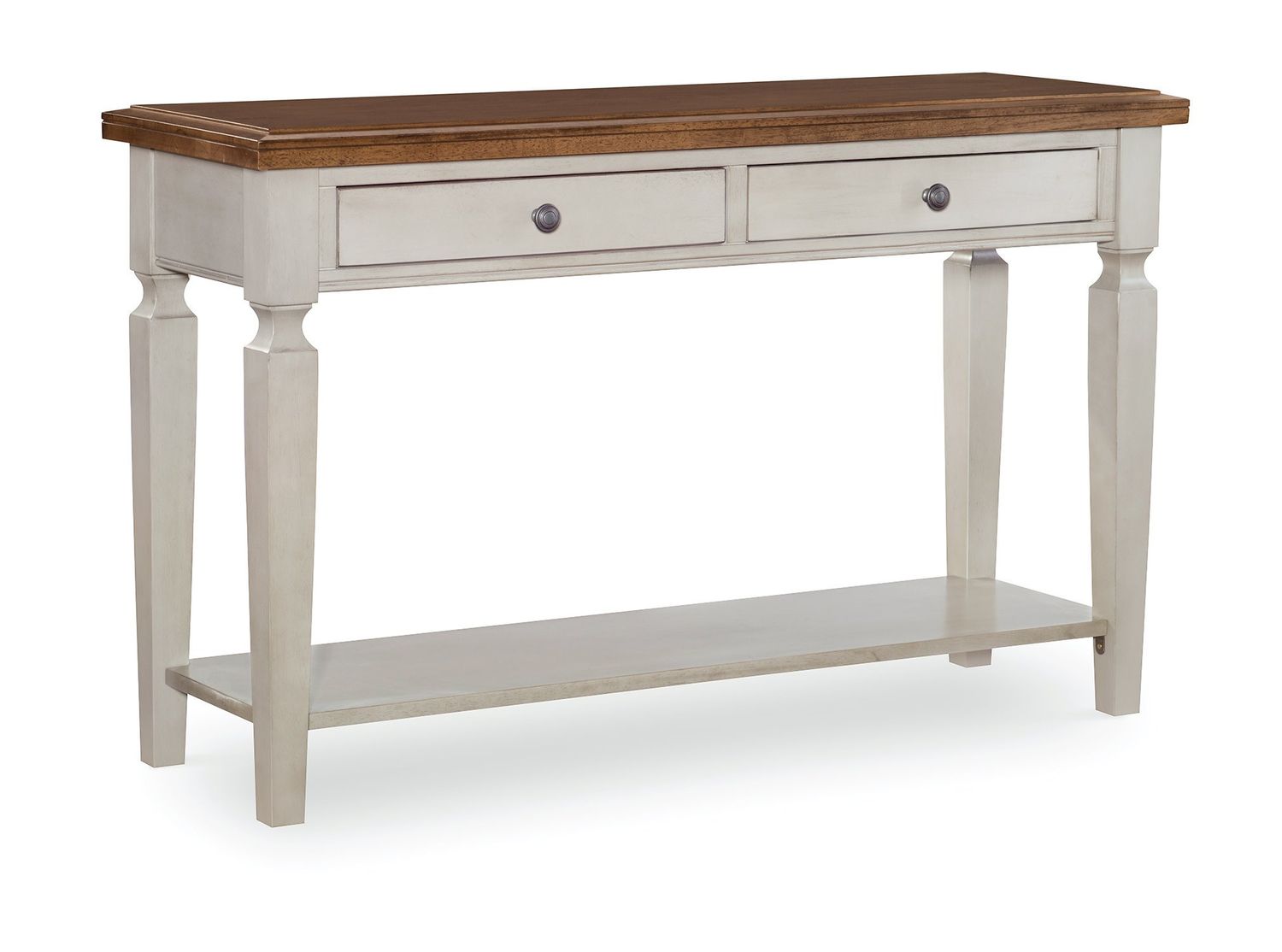 Vista Sofa Table w/ Drawers  48&#39;&#39;W X 16&#39;&#39;H X 30&#39;&#39;H , Color: Hickory &amp; Shell