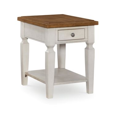 Vista End Table w/ Drawer  18&#39;&#39;W X 24&#39;&#39;D X 24&#39;&#39;H , Color: Hickory &amp; Shell