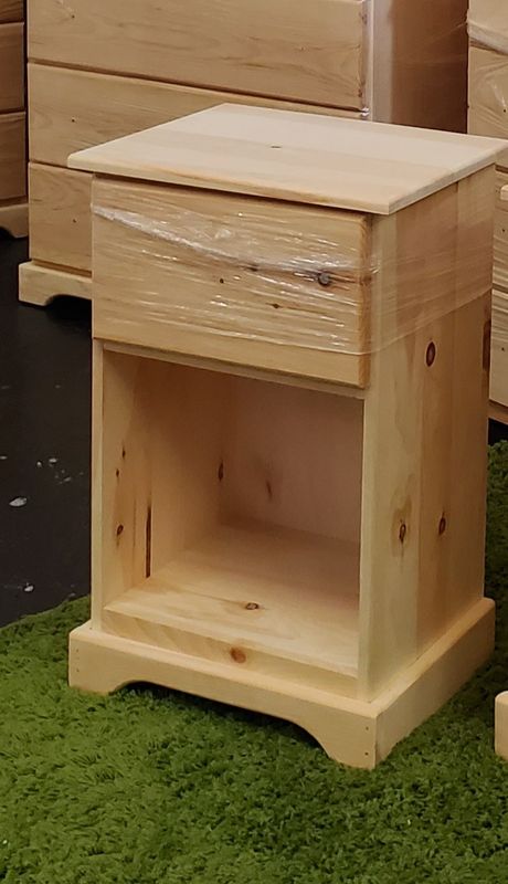 Valley Pine 1-Drawer Rounded Bottom Version Nightstand- Unfinished