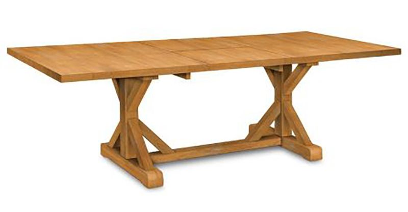 Sierra Trestle Table with 6 Double-X Chairs HD Finish