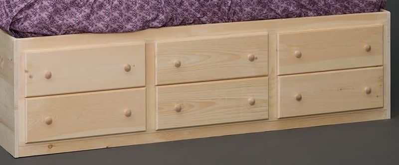 Captain&#39;s Drawers: 6 drawer storage w/ Stock Finish (6 Drawers on 1 side)