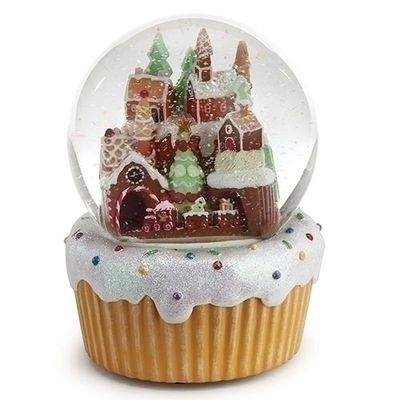 Gingerbread Village Snow Globe - Musical
