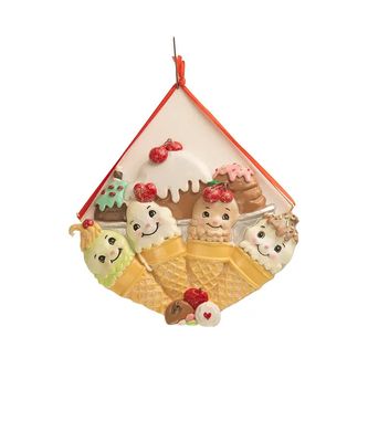 Ice Cream Cone Family of 4 Ornament