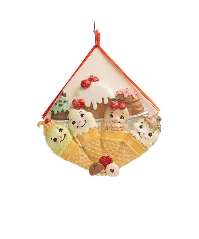 Ice Cream Cone Family of 4 Ornament