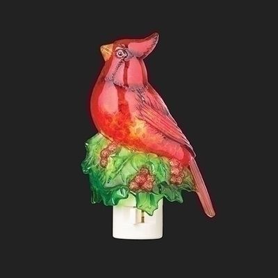 Cardinal on Holly Night Light