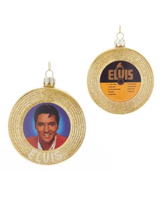 Glass Elvis Gold Record Ornament