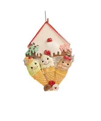 Ice Cream Cone Family of 3 Ornament