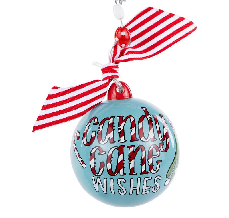 Candy Cane Wishes Ball Ornament