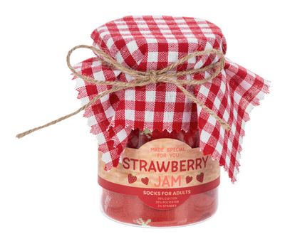 Strawberry Jam Socks in Jar