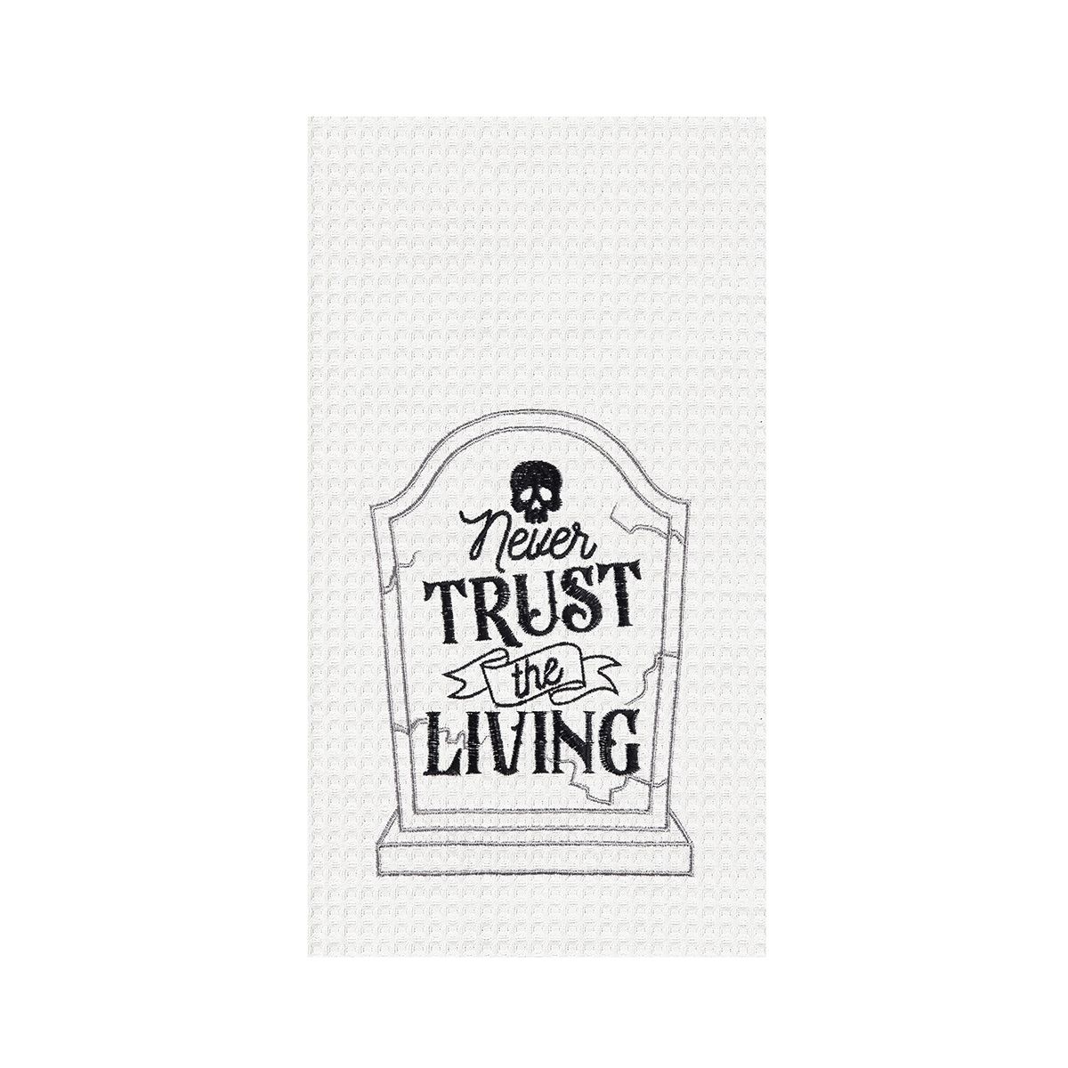 Never Trust the Living Tombstone Waffle Towel