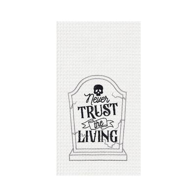 Never Trust the Living Tombstone Waffle Towel