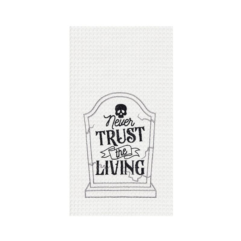 Never Trust the Living Tombstone Waffle Towel