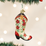 Christmas Cowgirl Boot Ornament