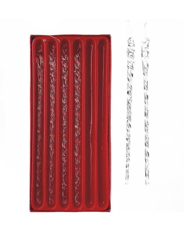 Long Glass Icicle Ornaments 6/Box