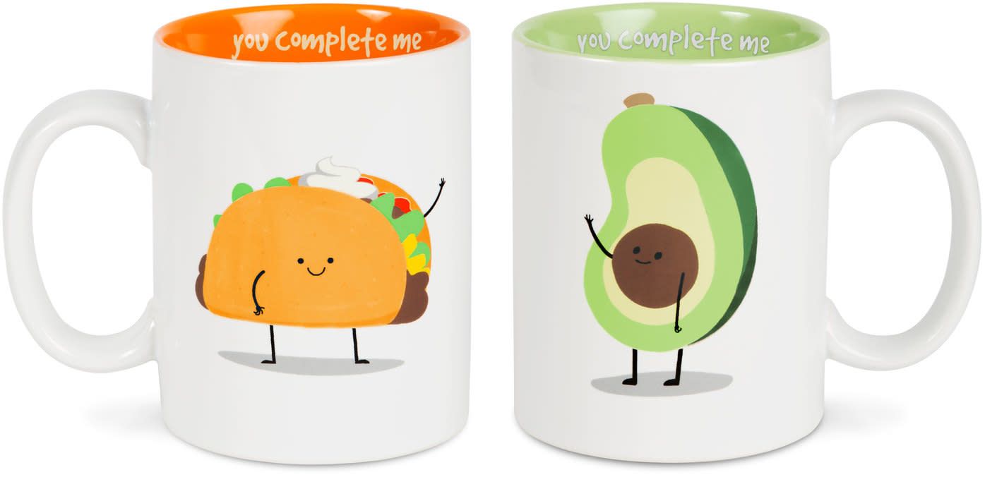 You Complete Me Taco &amp; Avocado Mug Set