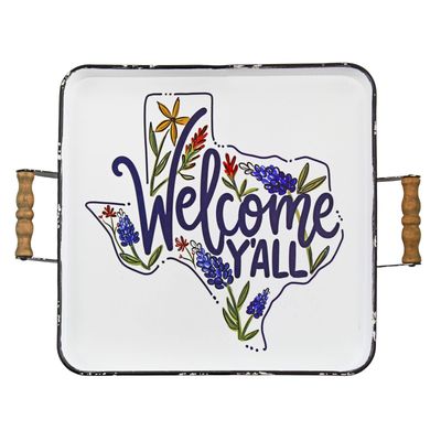 Welcome Y&#39;all Texas Enamel Tray