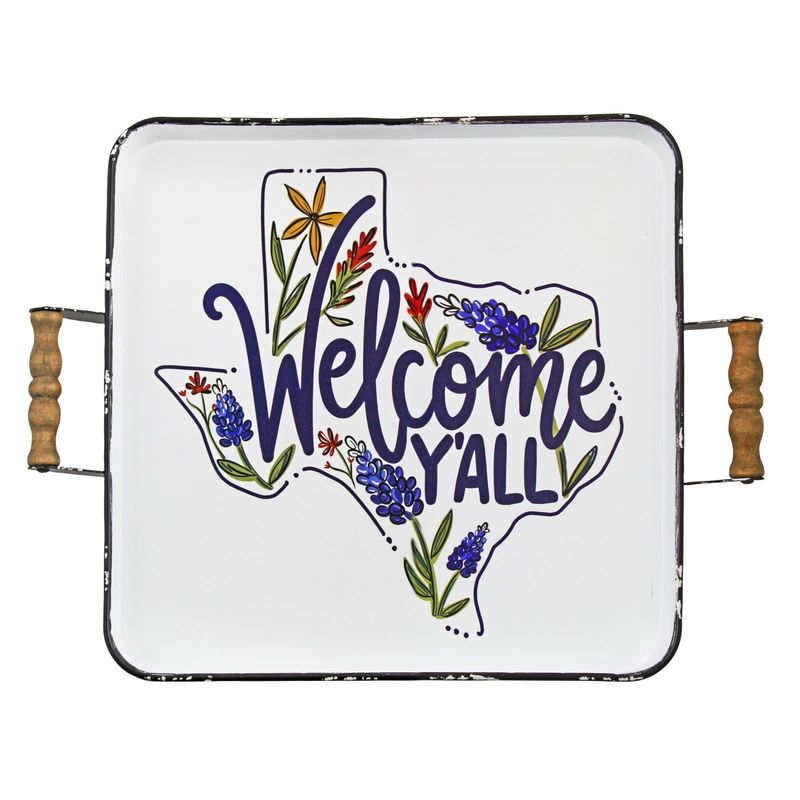 Welcome Y&#39;all Texas Enamel Tray