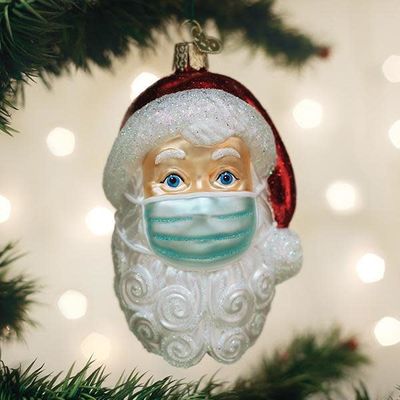 Santa with Mask Ornament