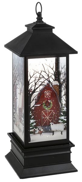 LED Light Up Shimmer Farm Scene Lantern