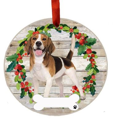 Beagle Full Body Wreath Ornament