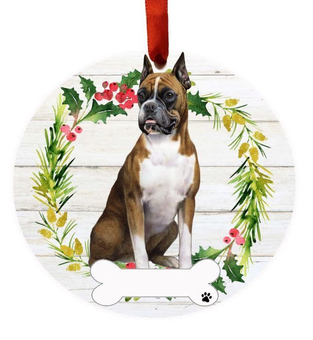 Boxer Full Body Wreath Ornament