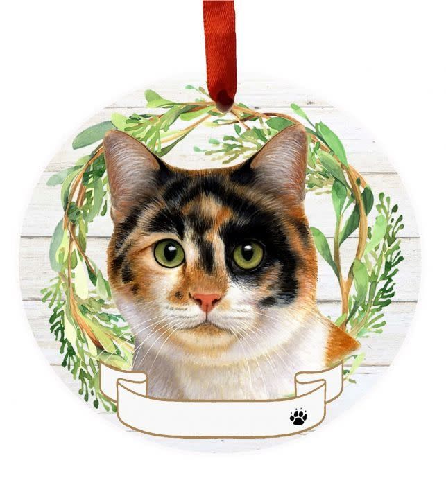 Calico Cat Wreath Ornament