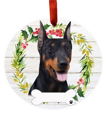 Doberman Wreath Ornament