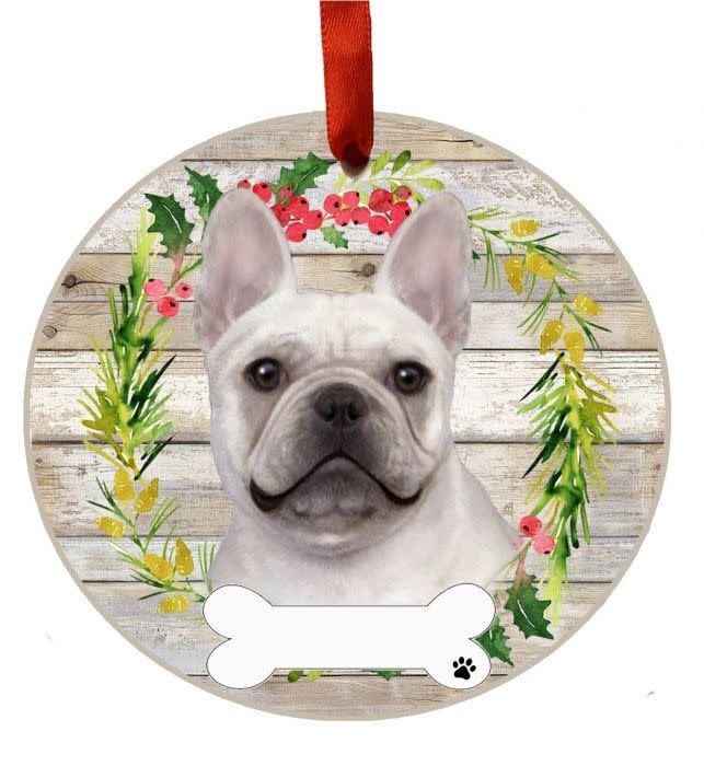 French Bulldog Wreath Ornament