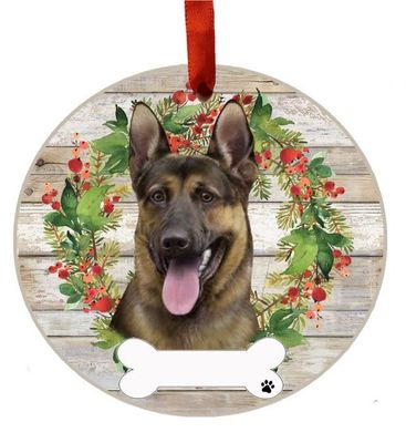 German Shepherd Wreath Ornament